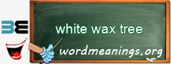 WordMeaning blackboard for white wax tree